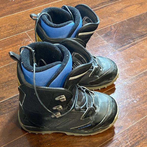 SALOMON KAMOOKS, THERMIC FIT, BLACK/Blue Snowboard Boots 6.5 - Picture 5 of 9